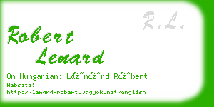 robert lenard business card